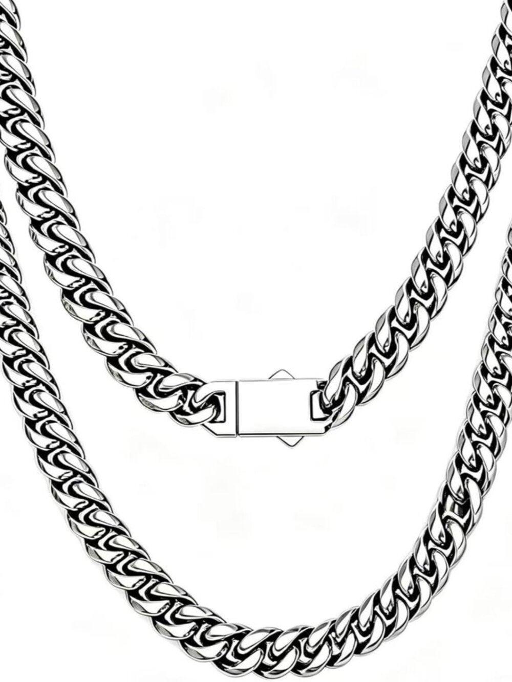 Stainless Steel Mens Cuban Link Chain, Miami Cuban Chain Necklace for Men, 6mm W